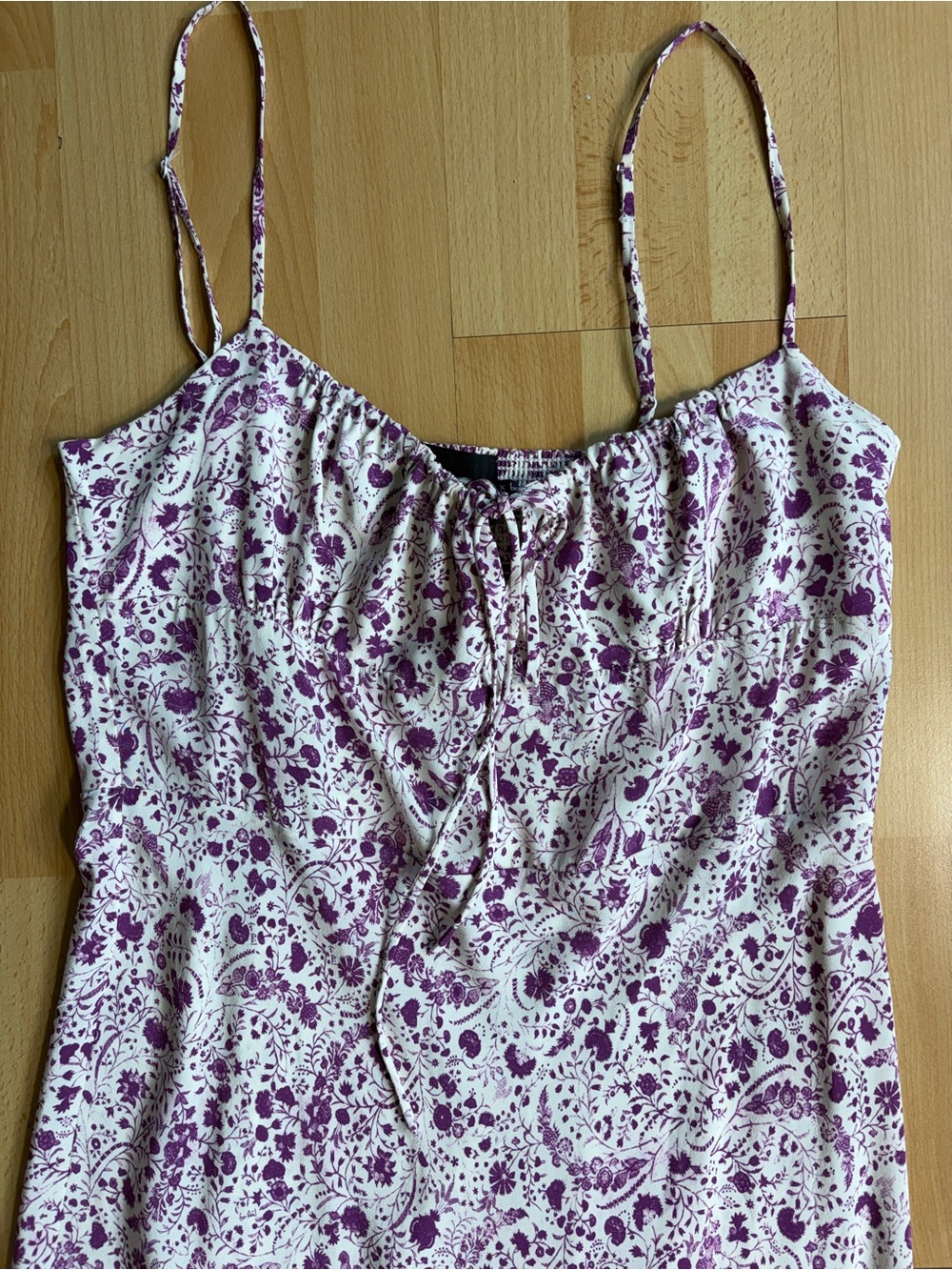 Réalisation Par The Alba Silk Babydoll Slip Dress in Mystic Purple & White XXL - Picture 9 of 16